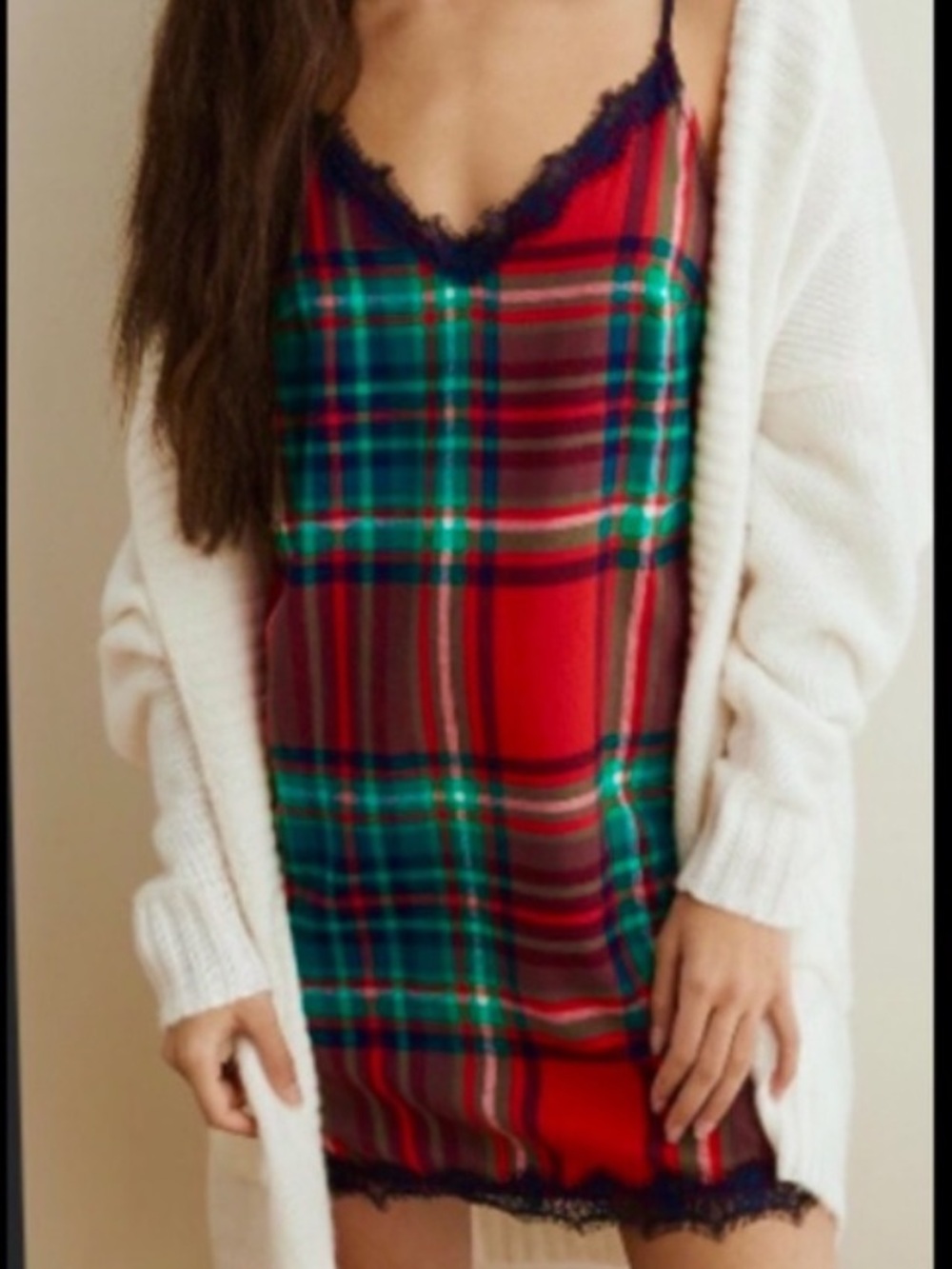 NWOT Aerie Plaid Flannel Sleep Dress